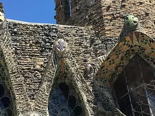 The outside of the Crypt at Colonia Guell