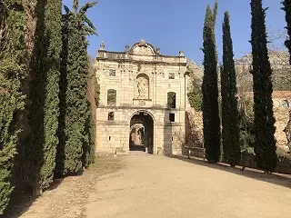 The entrance to Escaladei monastery in the Priorat
