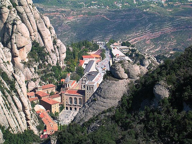Montserrat monastery seen from Roca de St. Jaume