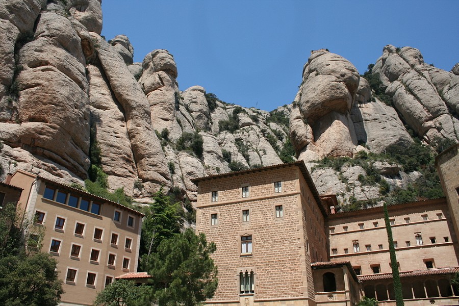 Monserrat monastery from the courtyard