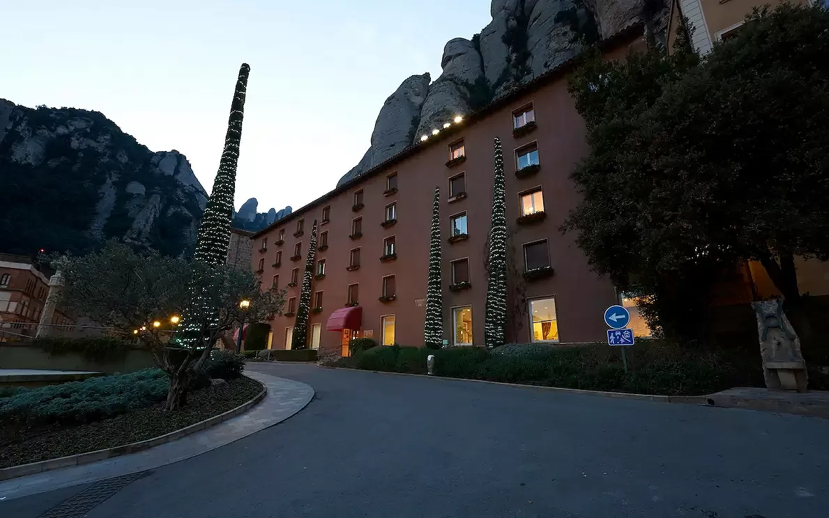 Montserrat monastery hotel evening
